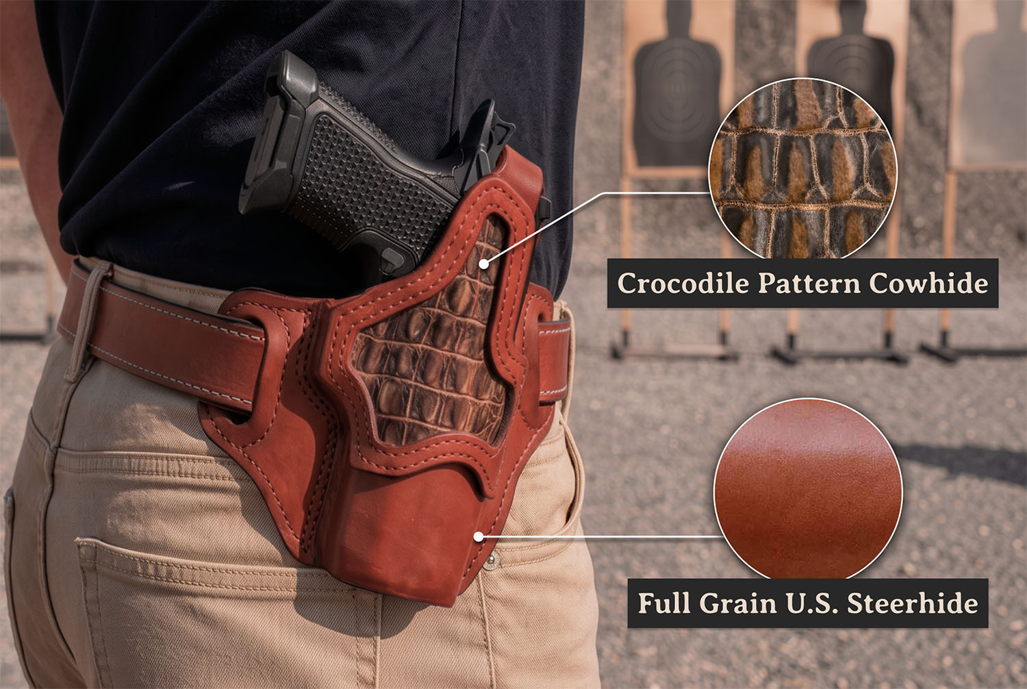 American Steerhide. Exotic Finish.