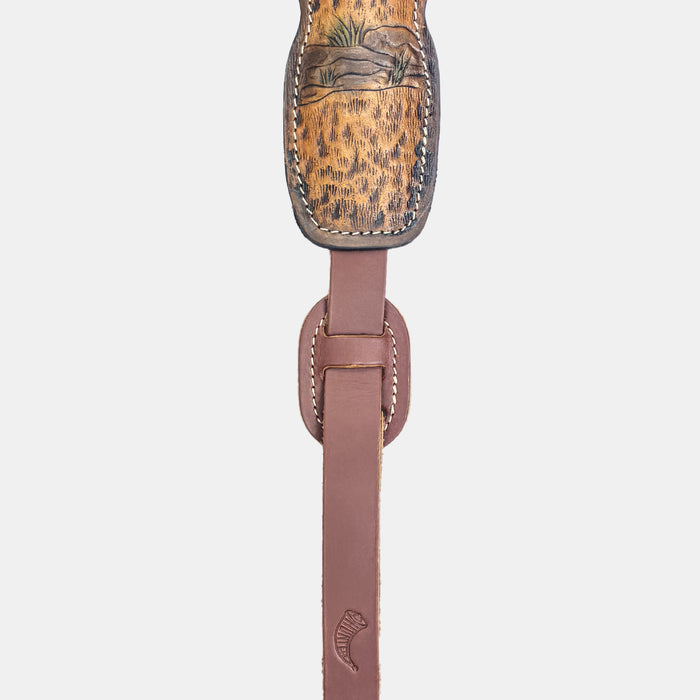 Boosteady Buffalo Hide Leather Rifle Sling - 1" Wide With Swivels Metal Hardware 526067